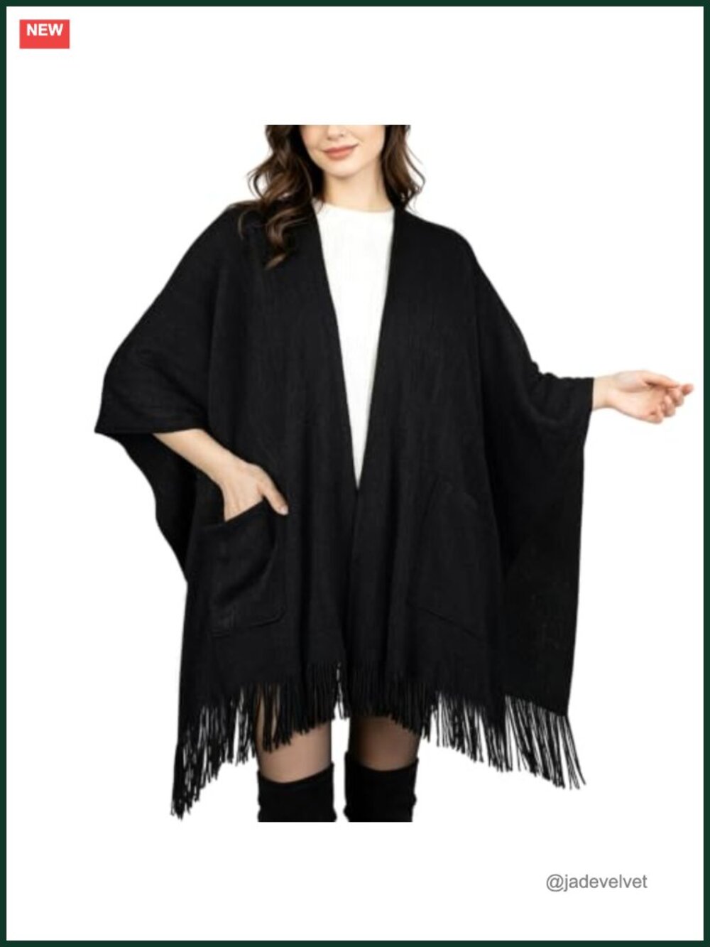 Open Front Poncho Scarf Wrap Blanket Cardigan Coat for Fall Winter
